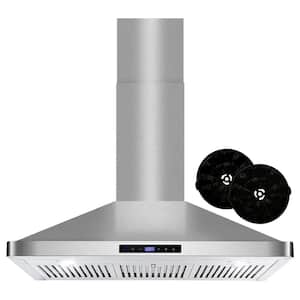 36 in. Vista Collection 380 CFM Ductless Wall Mount Range Hood, Touch Controls, LED Lights, Stainless Steel