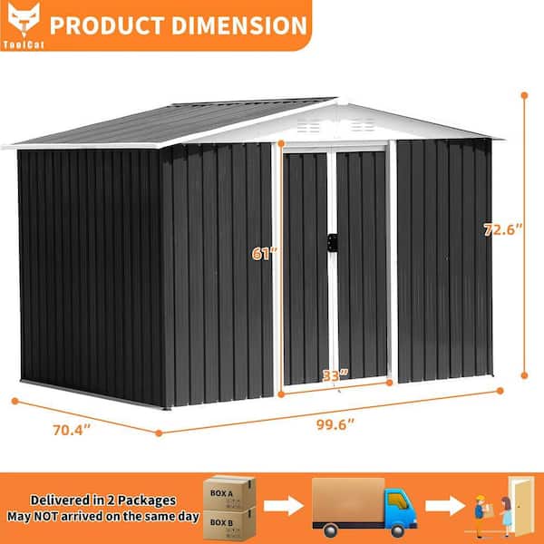 ToolCat 8 ft. W x 6 ft. D Aluminum Alloy Frame Shed with Sliding