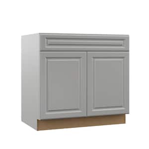 Designer Series Elgin Assembled 36x34.5x23.75 in. Sink Base Kitchen Cabinet in Heron Gray