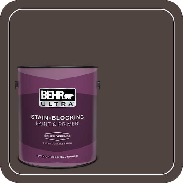 BEHR ULTRA 1 gal. #QE-24 Manchester Brown Extra Durable Eggshell Enamel Interior Paint & Primer
