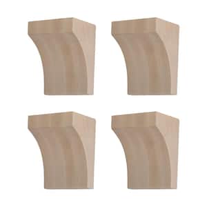1-3/4 in. x 7 in. x 5 in. Unfinish North American Hard Maple Wood Traditional Plain Corbel (4-Pack)