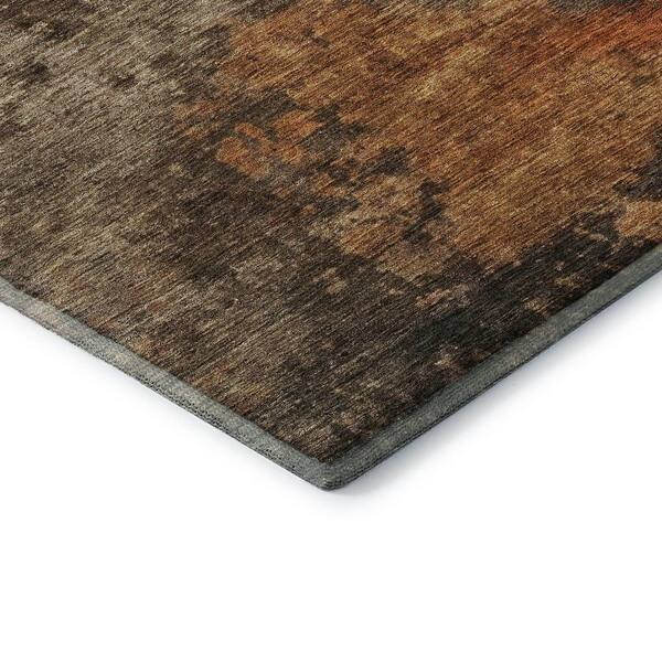 Mayfield Premium Machine Washable Abstract AMF1216 Khaki 2 ft. x 3 ft. Area Rug