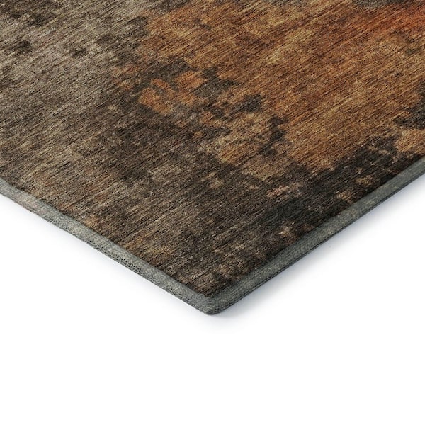 Mayfield Premium Machine Washable Abstract AMF1216 Khaki 3 ft. x 5 ft. Area Rug