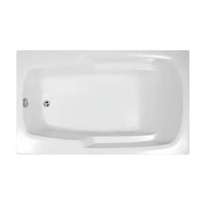 Studio 60 in. Acrylic Rectangular Drop-in Non-Whirlpool Bathtub in White