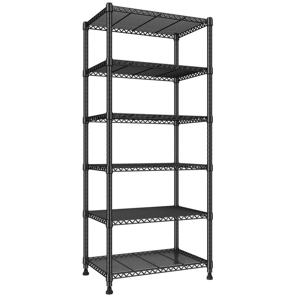 6-Tier Metal Wire Shelving Unit, Adjustable Garage Storage Shelving Unit in Black(24.3 in. W x 72.2 in. H x 18 in. D) price history on PriceWatchPro