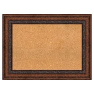 Decorative Bronze Natural Corkboard 46 in. x 34 in. Bulletin Board Memo Board