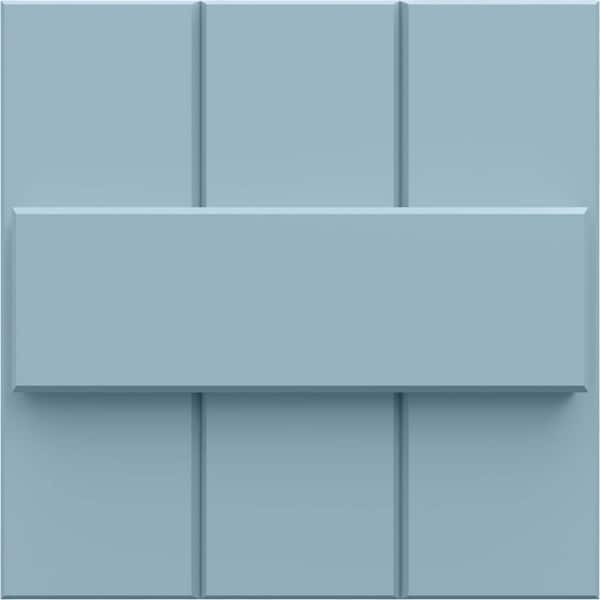 12-in W x 12-in H True Fit PVC Joined Board-n-Batten Shutters Sample, Peaceful Blue
