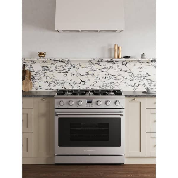 36 in. 6-Burners 6.3 cu. Ft. Freestanding Professional Gas Range in Stainless Steel with Convection Oven