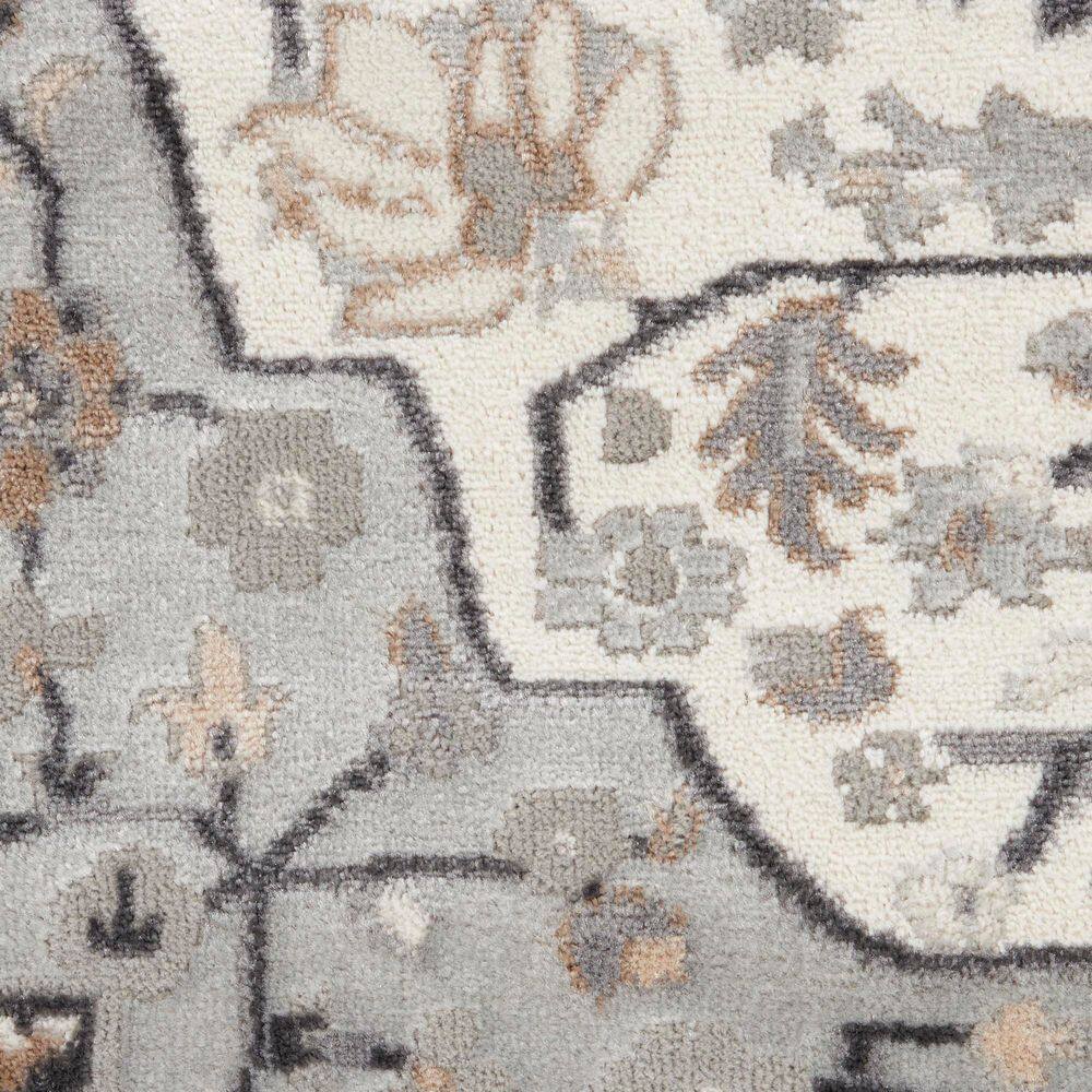 Ivory Grey Medallion 8' x 10' Vintage-Inspired Area Rug