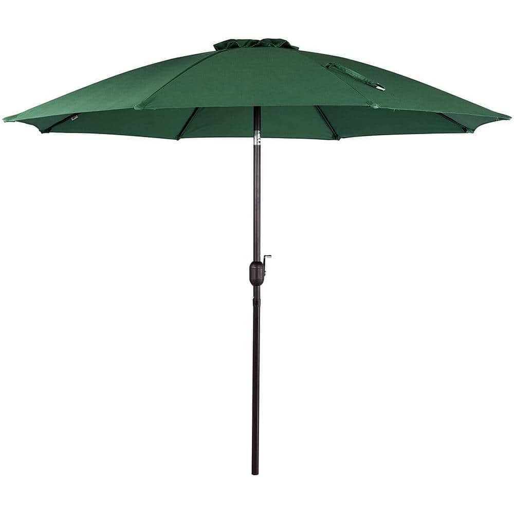 10 ft. Market Outdoor Terrace Umbrella Patio Umbrella in Dark Green With Bu