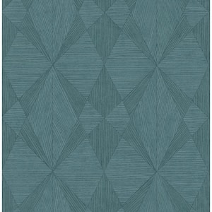 Intrinsic Teal Textured Geometric Teal Wallpaper Sample