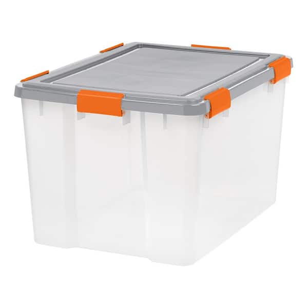 IRIS 74 Qt. WeatherPro Storage Bin in Clear