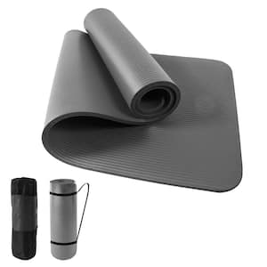 Grey High Density Yoga Mat 24 in. W x 72 in.x 0.4 in. Pilates Exercise Mat Non Slip (12 sq. ft.)
