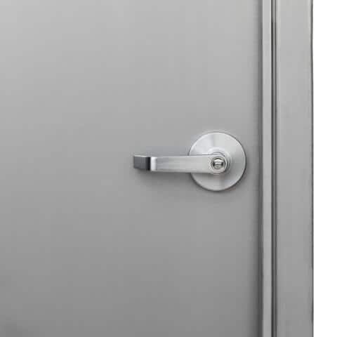 Unbranded - 36 in. x 84 in. Gray Right-Hand 6-Panel Security Steel Prehung Commercial Door with Welded Frame