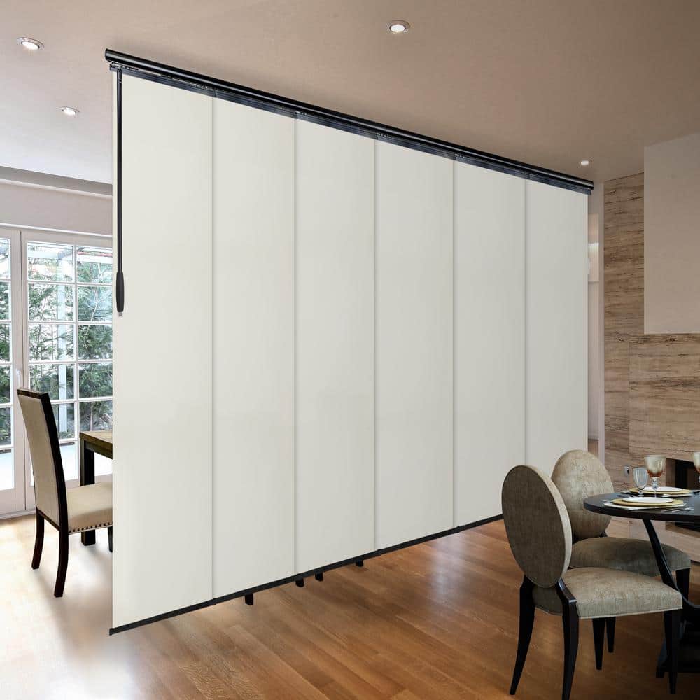 Putty 70 in. - 130 in. W x 94 in. L Adjustable 6- Panel in Black Single Rail Panel Track with 23.5 in. Slates price history on PriceWatchPro