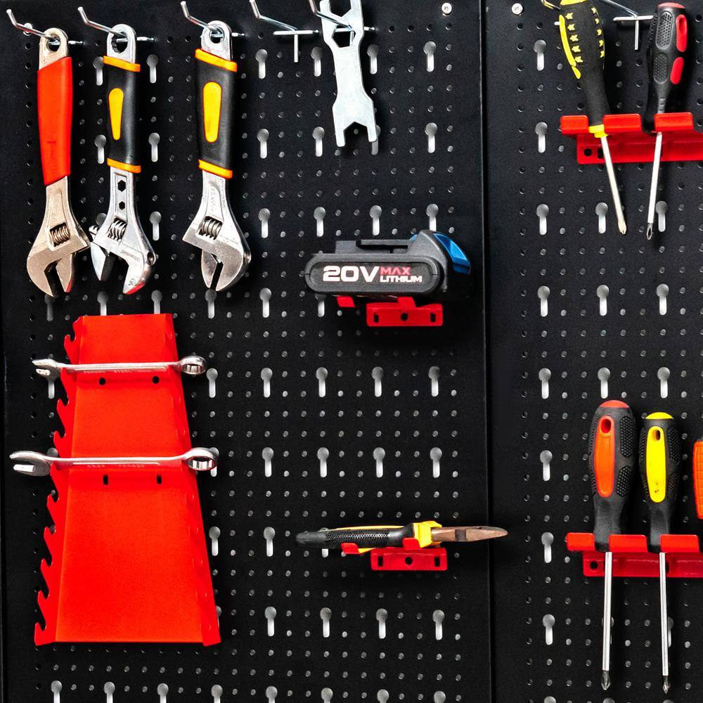 Costway TA10013 24 in. H x 48 in. W Pegboard Wall Organizer Kit 4 ft.Metal Toolboard W/3 Pegboards & 25 Accessories 24 in. H x 48 in. W Pegboard Wall Organizer Kit 4 ft.Metal Toolboard W/3 Pegboards & 25 Accessories - 3