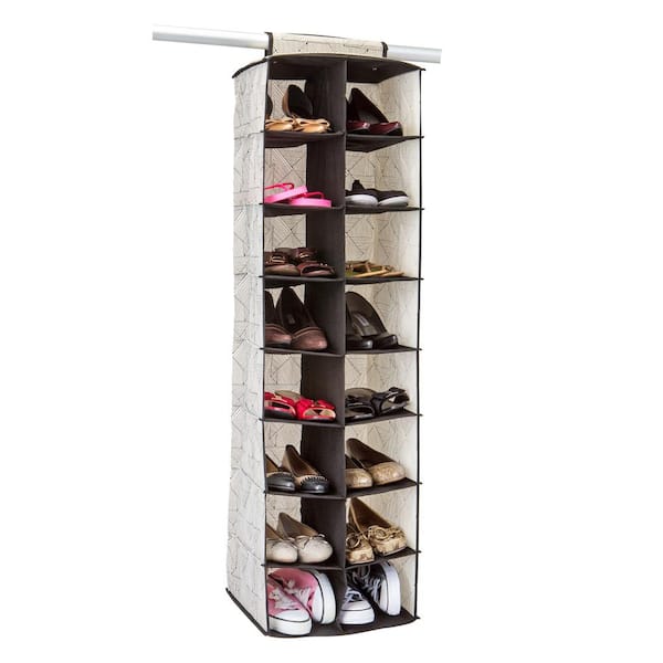 The Macbeth Collection 13.75 in. x 11 in. x 47.25 in. Geo Natural 16 Pocket Shoe Organizer