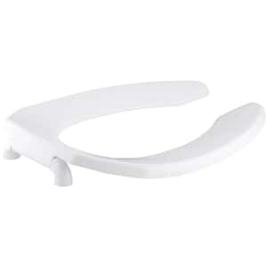 Lustra Elongated Toilet Seat with Open-Front and Check Hinge in White
