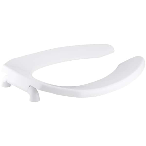 KOHLER Lustra Elongated Toilet Seat with Open-Front and Check Hinge in White