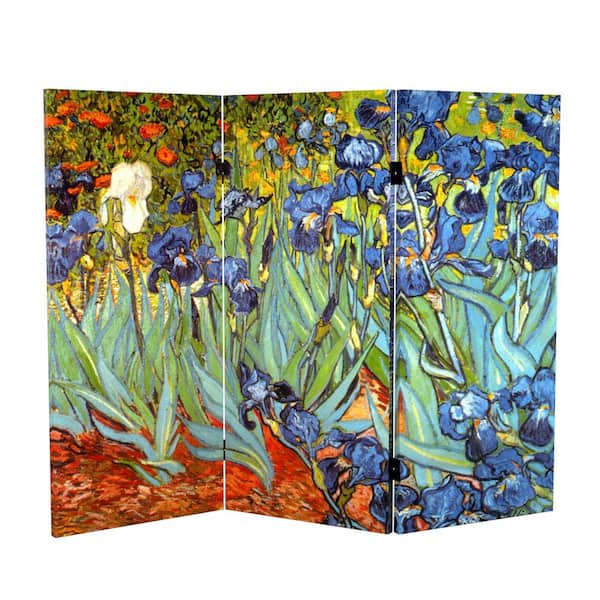 3 ft. Short Works of Van Gogh Canvas 3-Panel Folding Screen