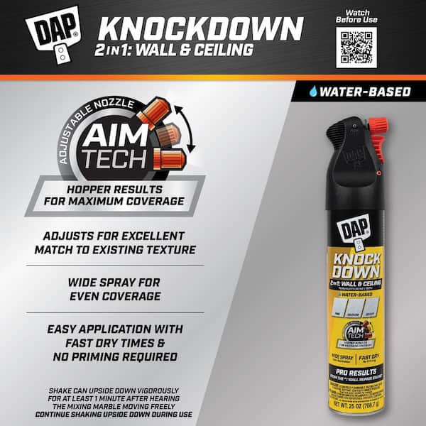 Spray Texture 25 Oz. Knockdown Water Based 2-in-1 Wall and Ceiling White Texture Spray with Aim Tech Nozzle (6-Pack)