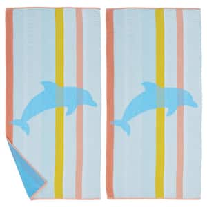Multi-Colored 100% Cotton 2 Pack Premium Luxury Soft Beach Towel