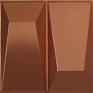 11 7/8 in. x 11 7/8 in. Locke EnduraWall Decorative 3D Wall Panel, Copper (12-Pack for 11.76 Sq. Ft.)