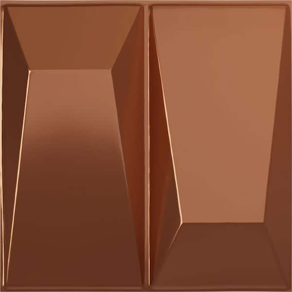 Ekena Millwork 11 7/8 in. x 11 7/8 in. Locke EnduraWall Decorative 3D Wall Panel, Copper (12-Pack for 11.76 Sq. Ft.)