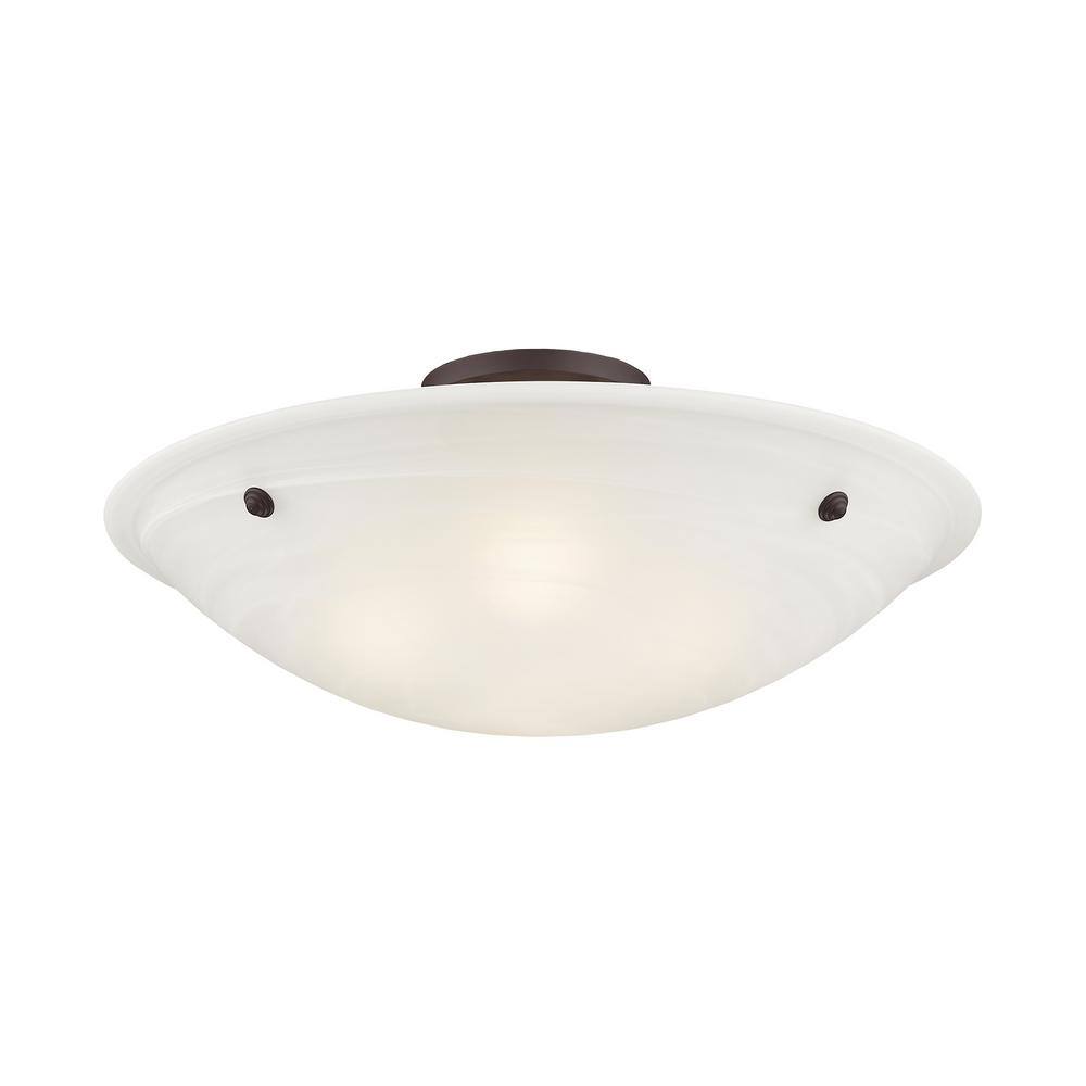 Oasis Bronze 24" Ceiling Mount with White Alabaster Glass
