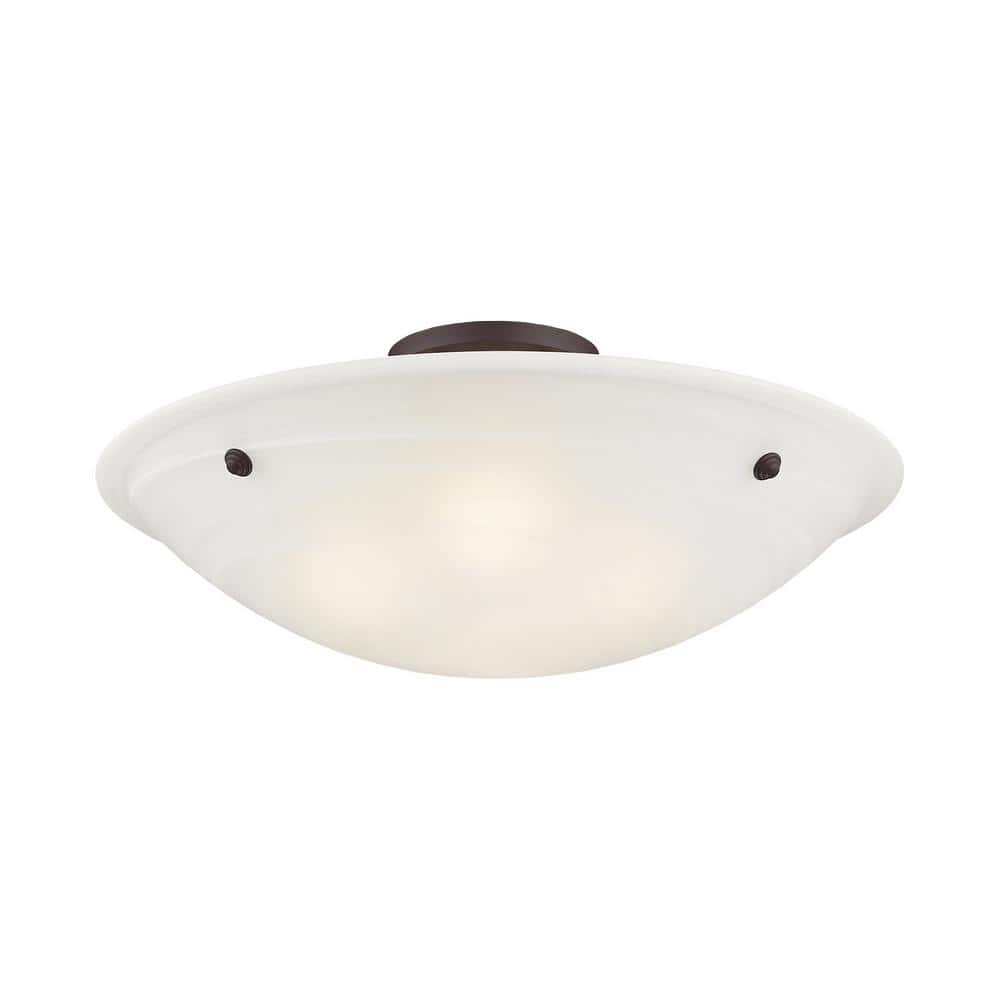 Oasis Bronze 24" Ceiling Mount with White Alabaster Glass