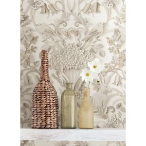 Brown Taupe Eloise Peel and Stick Wallpaper Sample