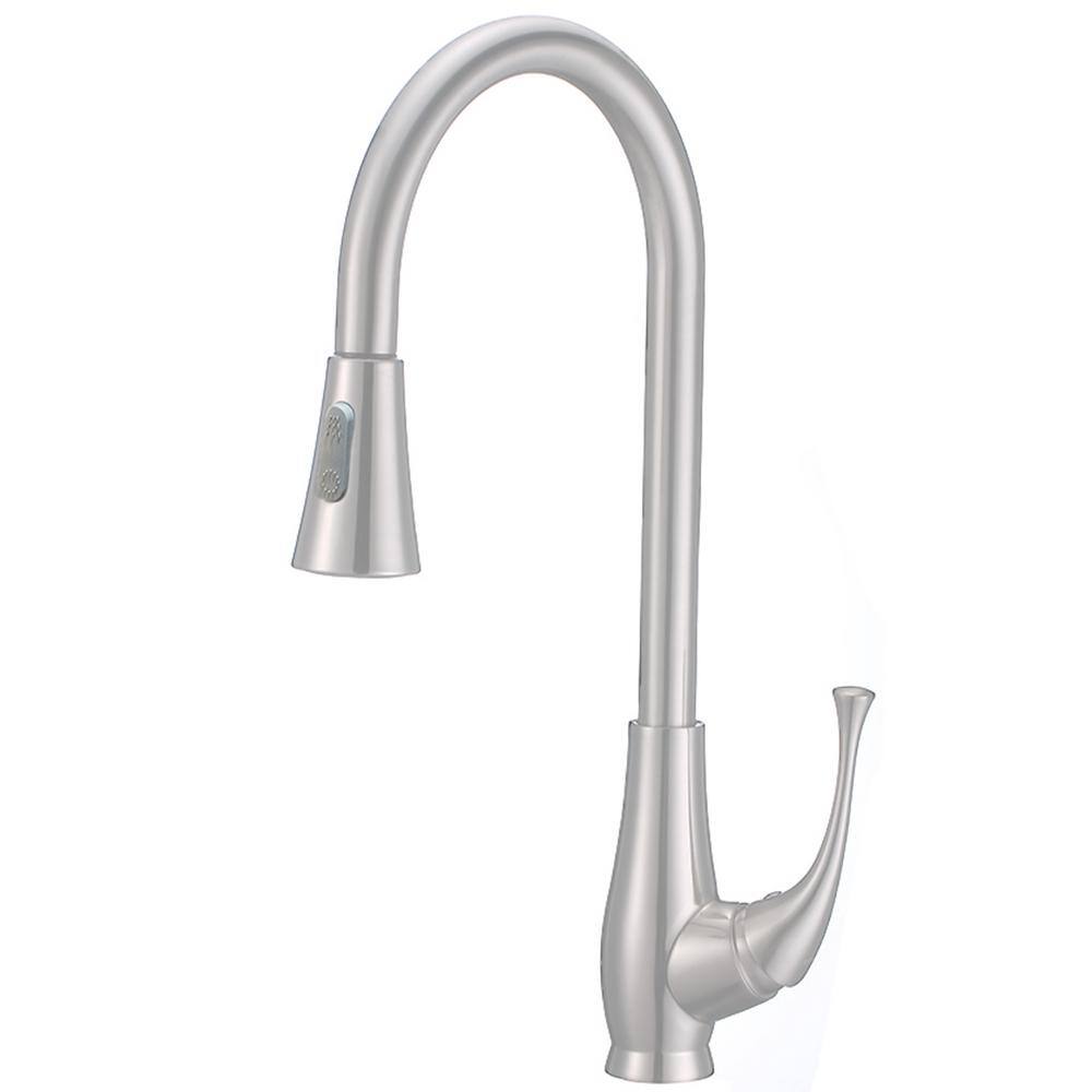 Brushed Nickel Pull-Down Kitchen Faucet with Spray