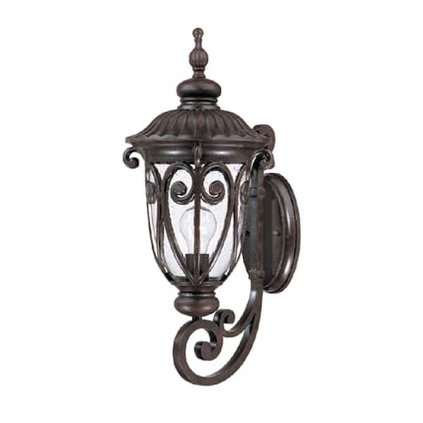 Acclaim Lighting Naples Collection 1-Light Marbleized Mahogany Outdoor Wall Lantern Sconce