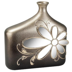 Floral glamour Gold Polyresin Decorative Vase
