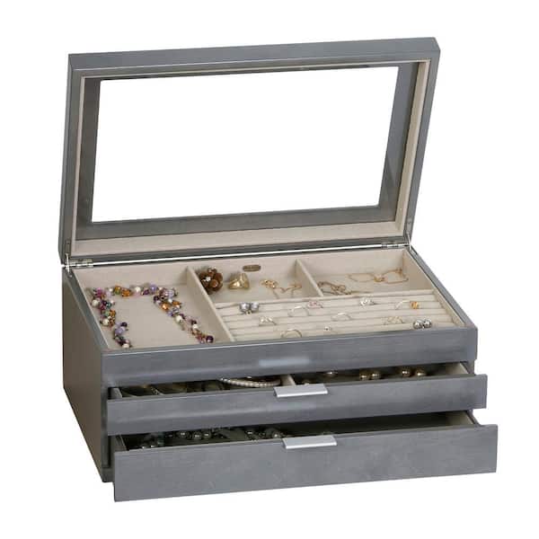 Mele & Co Misty Oceanside Grey Wooden Jewelry Box 00340S17 - The