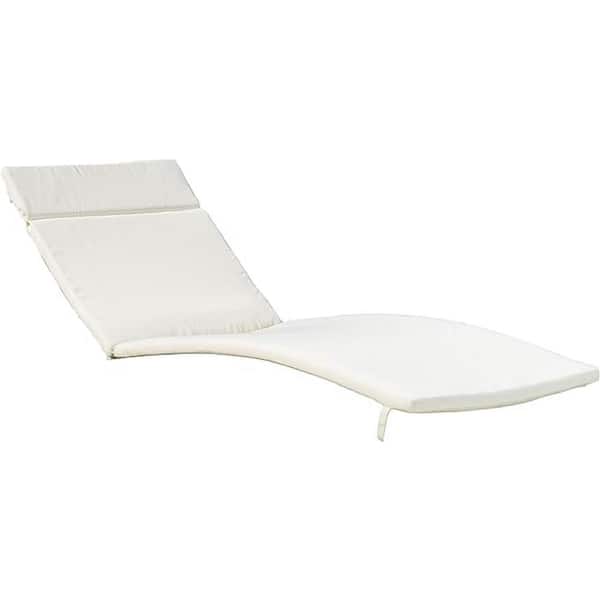 Unbranded 79.25 x 1.5 Outdoor Chaise Lounge Cushion Only in White without Chaise Lounge for Poolside, Garden, Set of 2