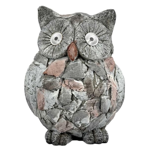 owl様 Owl Garden Statue w/ Solar LED Eyes 14 in. QZ14157 - The