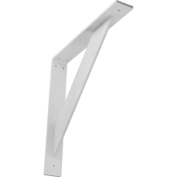 Ekena Millwork 2 in. x 14 in. x 14 in. Steel Hammered White Traditional Bracket