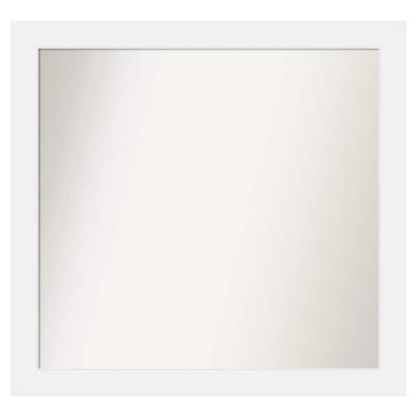 Corvino White 39 in. x 37 in. Custom Non-Beveled Matte Wood Framed Bathroom Vanity Wall Mirror
