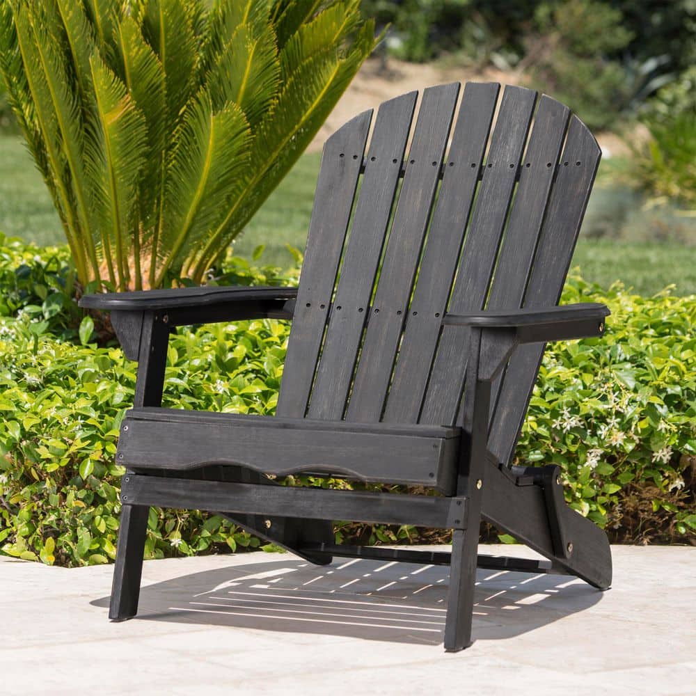 Classic Dark Gray Folding Acacia Wood Malibu Adirondack Chair (1-Pack) price history on PriceWatchPro