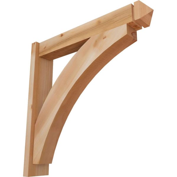 Ekena Millwork 6 in. x 30 in. x 30 in. Western Red Cedar Thorton Arts and Crafts Smooth Outlooker