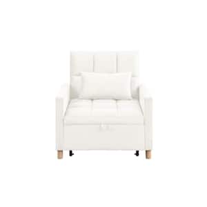 TD Garden Metal Lounge Adjustable Chair Ergonomic Comfort With White velvet Cushion