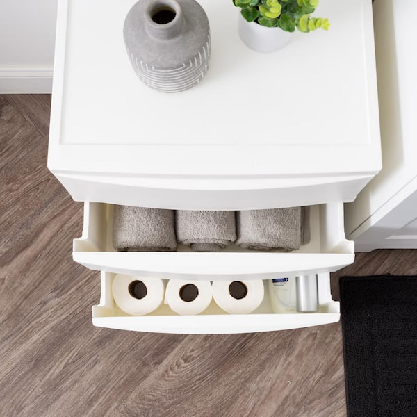 IRIS 3 Drawer Plastic Wide Storage Bin Chest, White (2-Pack
