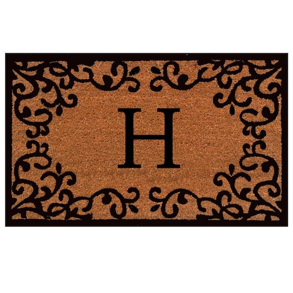 Chateaux 18 in. x 30 in. Monogram H Door Mat