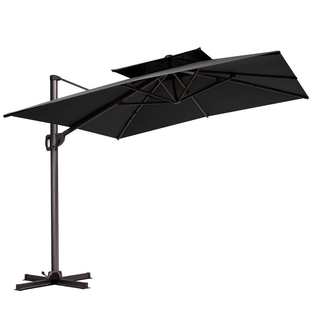 9 ft. x 11.5 ft. Aluminum Outdoor Offset Cantilever Tilt-Control 360° Rotation Patio Umbrella in Black price history on PriceWatchPro