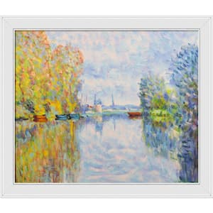 Autumn on the Seine at Argenteuil by Claude Monet Galerie White Framed Nature Oil Painting Art Print 24 in. x 28 in.