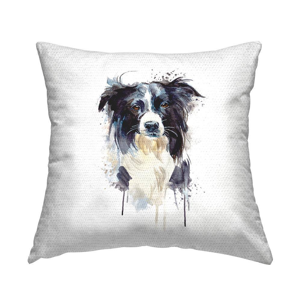 Collie Dog Modern Splash Black Square Outdoor Throw Pillow price history on PriceWatchPro