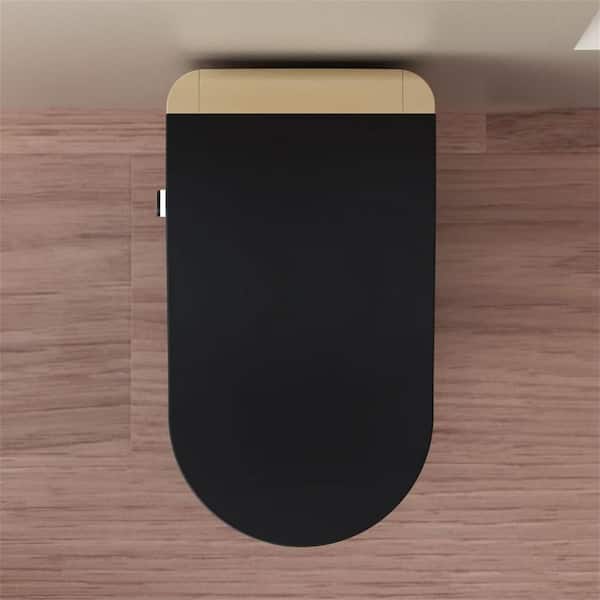 Modern Elongated Bidet Toilet 1.28 GPF in Matte Black with Auto Open/Close, Heated Seat, Warm Water, Foam Shield