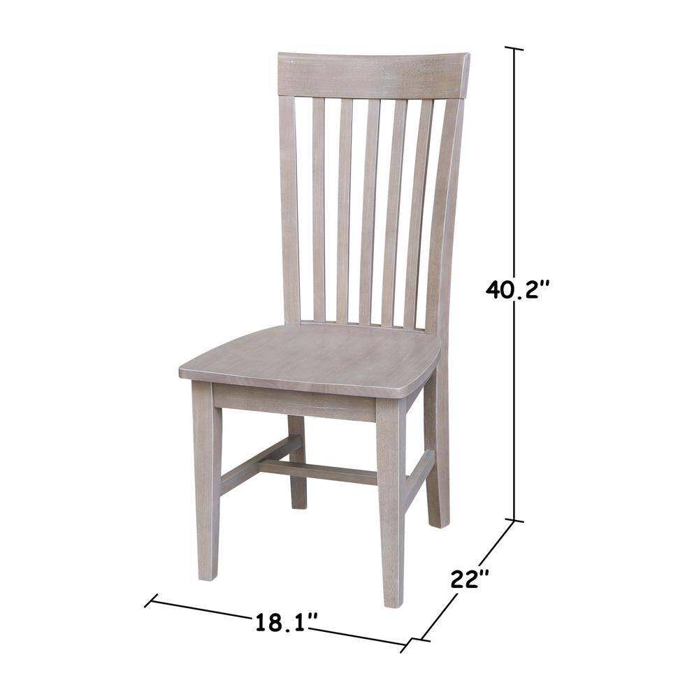 Eco-Friendly Solid Parawood High Slat Side Chair in Washed Gray Taupe