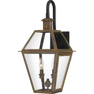 KICHLER Bay Shore 20 in. 1-Light Polished Brass Outdoor Light Wall 